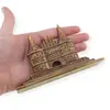 Decoratiune vintage din bronz portiile Holstentor Lubeck - 7,5cm, imagine 3