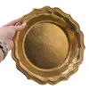 Farfurie adanca vintage din alama, margine dantelata - 26cm, imagine 3