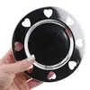Farfurie metalica decorativa vintage cu decupaje in forma de inima, 13cm, imagine 3