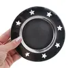 Farfurie metalica decorativa vintage cu decupaje in forma de stele, 13cm, imagine 3