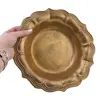 Farfurie vintage din alama cu design floral embosat, 24cm, imagine 3