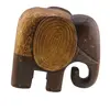 Figurina vintage elefant din lemn sculptat manual, 15cm