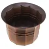 Ghiveci decorativ vintage din cupru fasonat - 14,5cm, imagine 2