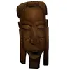 Masca decorativa vintage din lemn sculptat manual, chip barbatesc african - 63cm