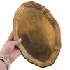 Platou vintage oval din alama cu margine reliefata, 25cm, imagine 3