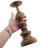 Sfesnic inalt vintage din bronz cu motive florale, 28cm, imagine 2