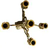 Sfesnic vintage din alama cu cinci brațe model baroc, 38cm, imagine 2
