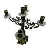 Sfesnic vintage din alama cu cinci brate model baroc, 42cm, imagine 2