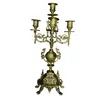 Sfesnic vintage din alama cu cinci brate ornamentale, 42cm