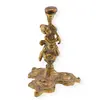 Sfesnic vintage din alama cu inger decorativ, 12cm