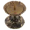 Sfesnic vintage din bronz cu decor baroc, 15cm, imagine 2
