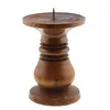 Sfesnic vintage din lemn cu baza rotunda 12cm