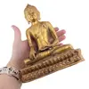 Statueta vintage Buddha din alama, mudra Bhumisparsha - 19cm, imagine 3