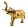 Statueta vintage elefant din alama cu trompa ridicata, 14cm