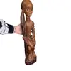 Statueta vintage razboinic african din lemn sculptat manual, 47cm, imagine 3