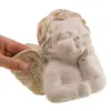 Suport de lumanare Inger alb-auriu ganditor, 15cm, imagine 3