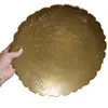 Tava decorativa vintage din alama gravata cu motive orientale , 30cm, imagine 2