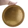 Tava rotunda vintage din bronz cu margine decorata, 31cm, imagine 3