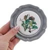 Tavita decorativa metalica vintage cu insertie ceramica, 10cm, imagine 3