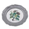 Tavita decorativa metalica vintage cu insertie ceramica, 10cm