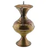 Vaza vintage din alama cu manere si modele florale, 23cm, imagine 2