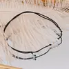 Bratara reglabila pe snur negru cu Larimar discuri fatetate 3mm si doi bumbi de aur, imagine 3