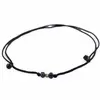 Bratara reglabila pe snur negru cu Safir discuri fatetate 3mm si un bumb de aur, imagine 2