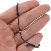 Bratara reglabila pe snur negru cu Safir discuri fatetate 3mm si un bumb de aur, imagine 4