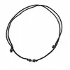 Bratara reglabila pe snur negru cu Safir discuri fatetate 3mm si un bumb de aur