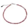 Bratara Rodonit roz sfere fatetate cu Argint 925, 3mm