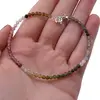 Bratara Turmalina multicolora degrade sfere fatetate cu Argint 925, 3mm, imagine 4