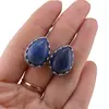 Cercei cu agatatoare model lacrima cu montura argintie, Lapis Lazuli - 20mm, imagine 4