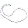 Colier Acvamarin sfere fatetate cu Argint 925, 4mm