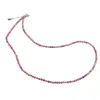 Colier Rodonit roz sfere fatetate cu Argint 925, 3mm