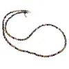 Colier Turmalina multicolora sfere cu Argint 925, 3mm