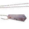 Pandantiv dublu varf cu gaura orizontala si lant auriu, Opal dendritic 40mm, imagine 3