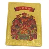 Card feng shui din metal cu Wu lou si Cai Shen, cei cinci zei au bogatiei