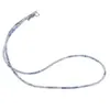 Colier Acvamarin cuburi fatetate cu Argint 925, 2mm
