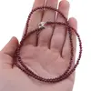 Colier Granat Rhodolit sfere fatetate cu Argint 925, 3mm, imagine 4