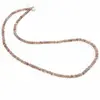 Colier Piatra Lunii maro discuri fatetate cu Argint 925, 4mm