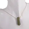 Pandantiv dublu varf cu gaura orizontala si lant auriu, Jad verde 40mm, imagine 4