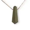 Pandantiv dublu varf cu gaura orizontala si lant auriu, Jad verde 40mm