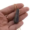 Pandantiv dublu varf cu gaura orizontala si lant auriu, Scapolit cu mica 40mm, imagine 5