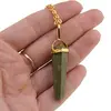 Pandantiv dublu varf cu montura si lant auriu, Jad verde 40mm, imagine 5