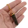 Pandantiv dublu varf cu montura si lant auriu, Labradorit 40mm, imagine 5