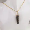 Pandantiv dublu varf cu montura si lant auriu, Scapolit cu mica 40mm, imagine 4