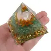 Piramida orgon Aventurin cu lotus si sfera Cuart roz, 5cm, imagine 4