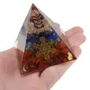 Piramida orgon cele 7 chakre cu simbolul Cubul lui Metatron si cluster din Cristal de stanca, 5cm, imagine 4