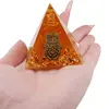 Piramida orgon Citrin cu simbolul Hamsa, 5cm, imagine 3