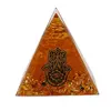 Piramida orgon Citrin cu simbolul Hamsa, 5cm